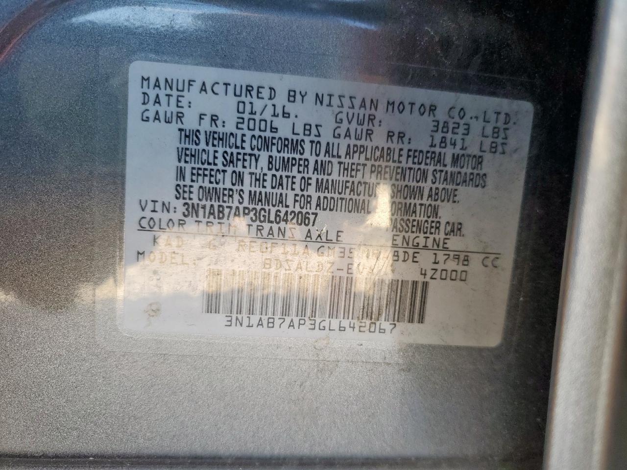 2016 Nissan Sentra S - zdjęcie 12