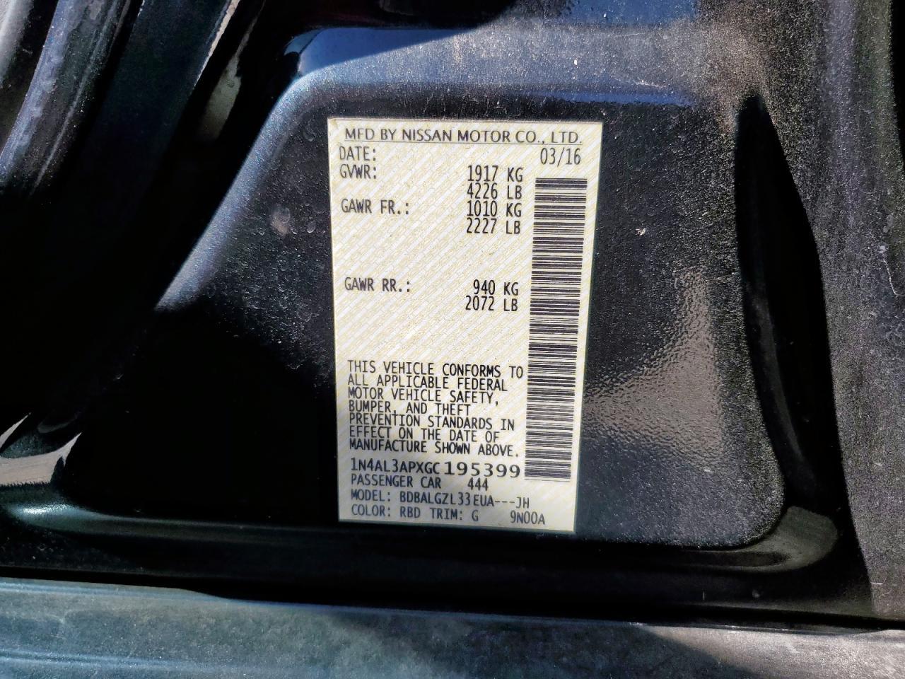 2016 Nissan Altima 2.5 S - zdjęcie 12