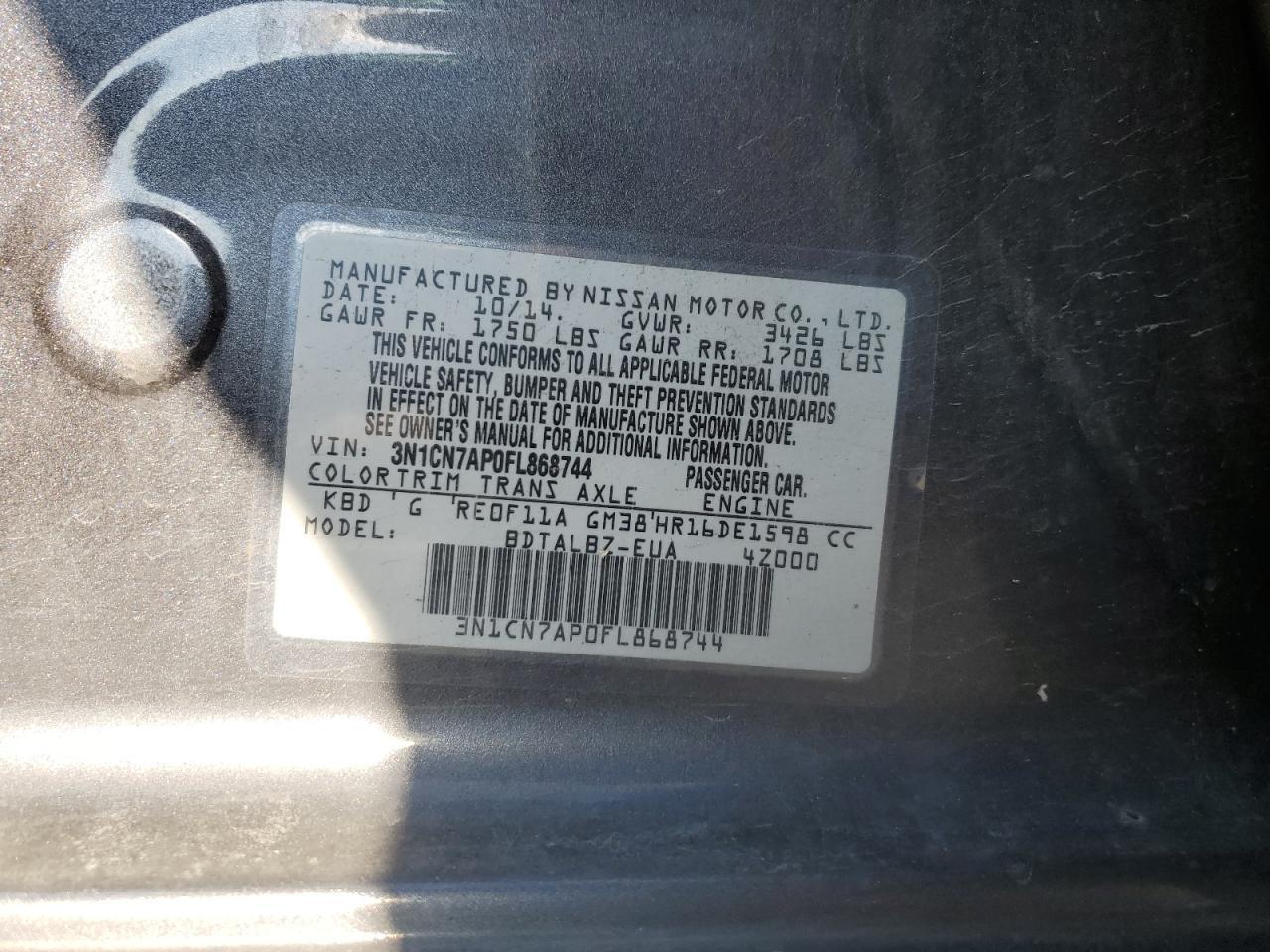 2015 Nissan Versa - zdjęcie 12