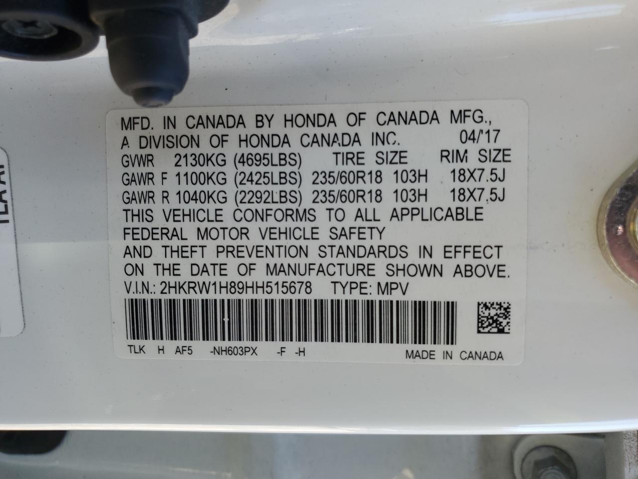 2017 Honda Cr-V Exl - zdjęcie 13
