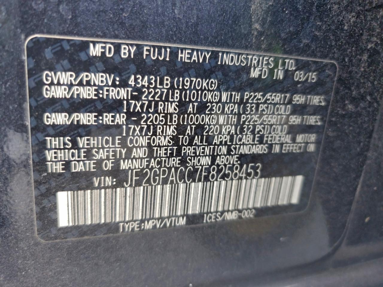 2015 Subaru XV - zdjęcie 13