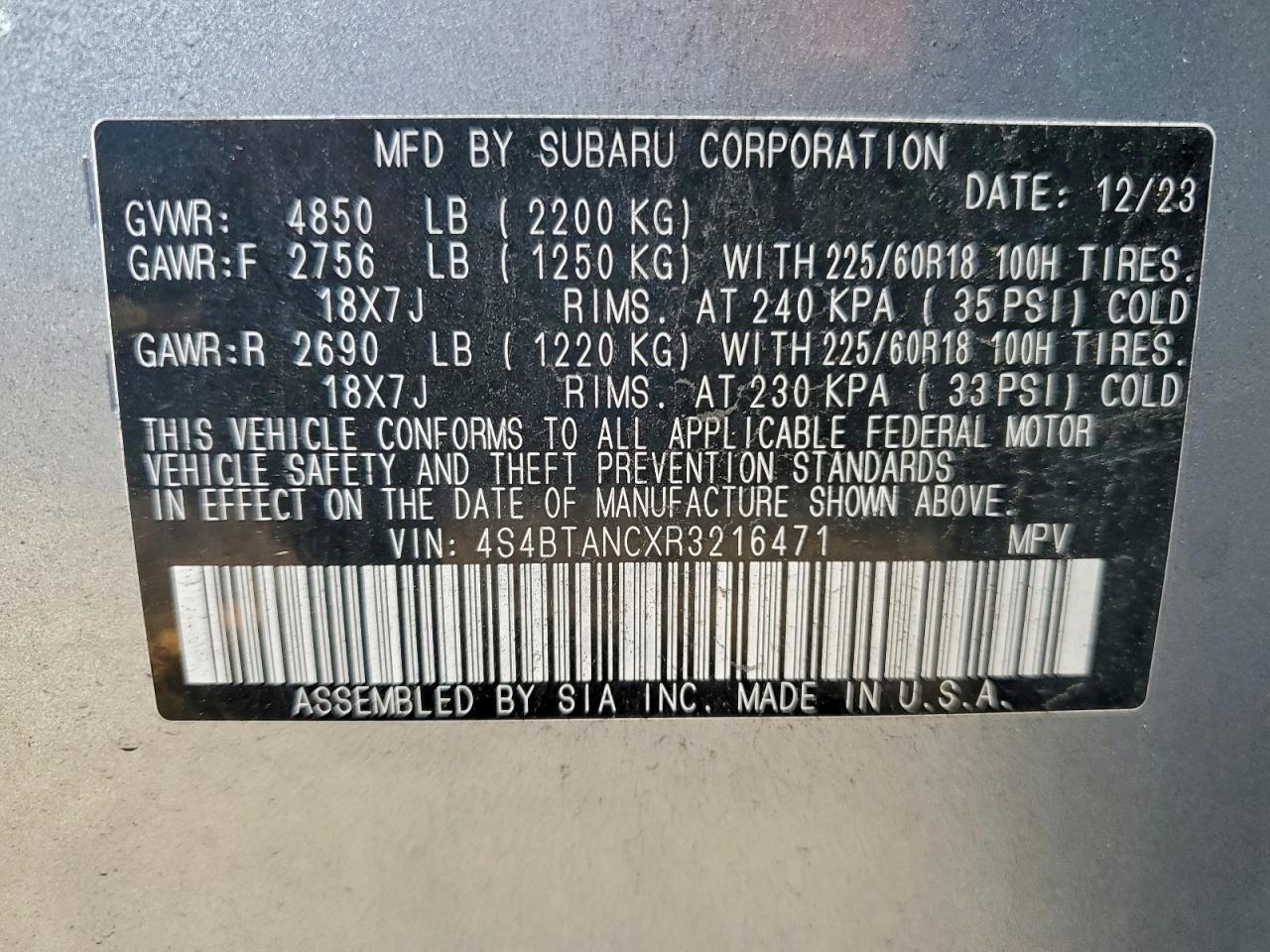 2024 Subaru Outback - zdjęcie 14