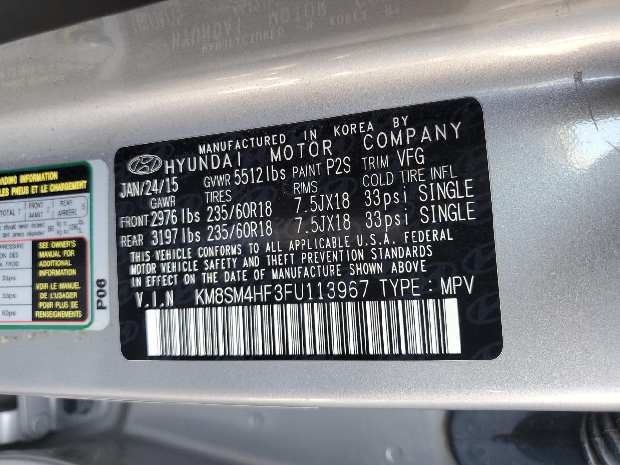 2015 Hyundai Santa Fe Gls - zdjęcie 13