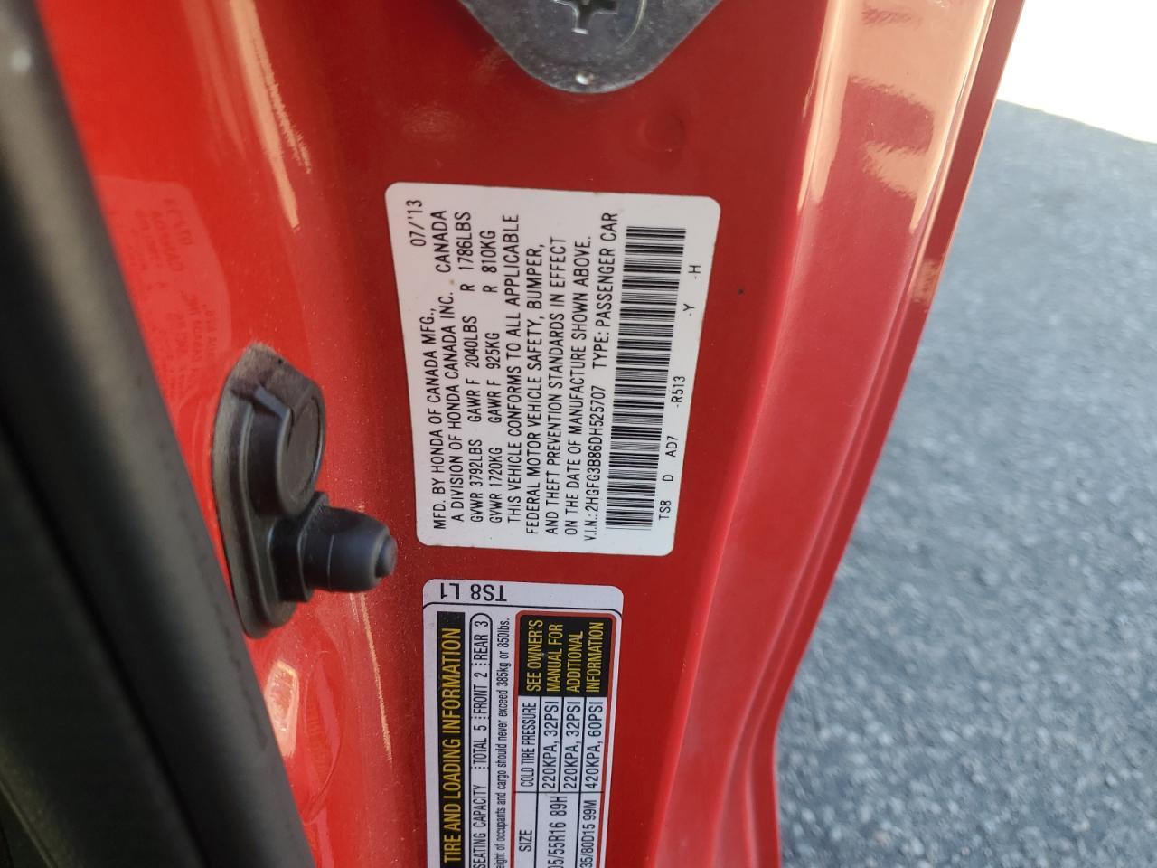 2013 Honda Civic Ex - zdjęcie 12