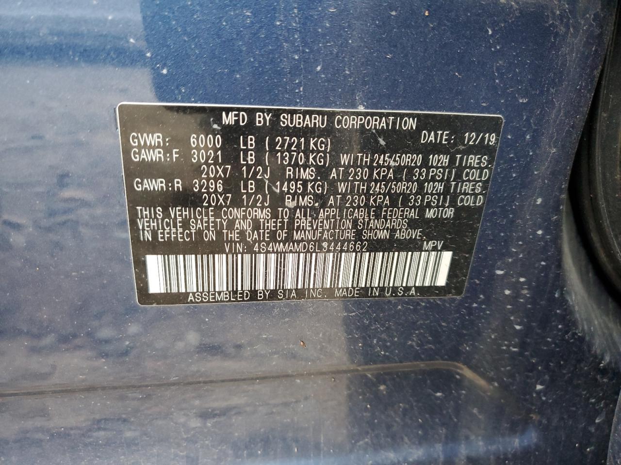 2020 Subaru Ascent - zdjęcie 14
