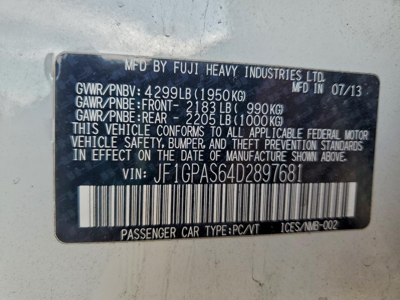 2013 Subaru Impreza - zdjęcie 13