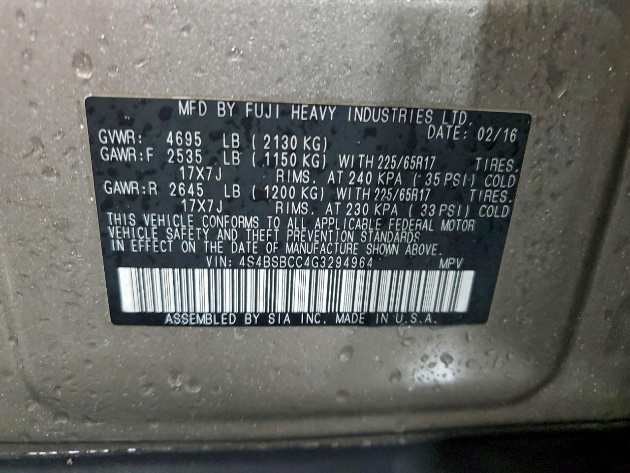 2016 Subaru Outback - zdjęcie 13