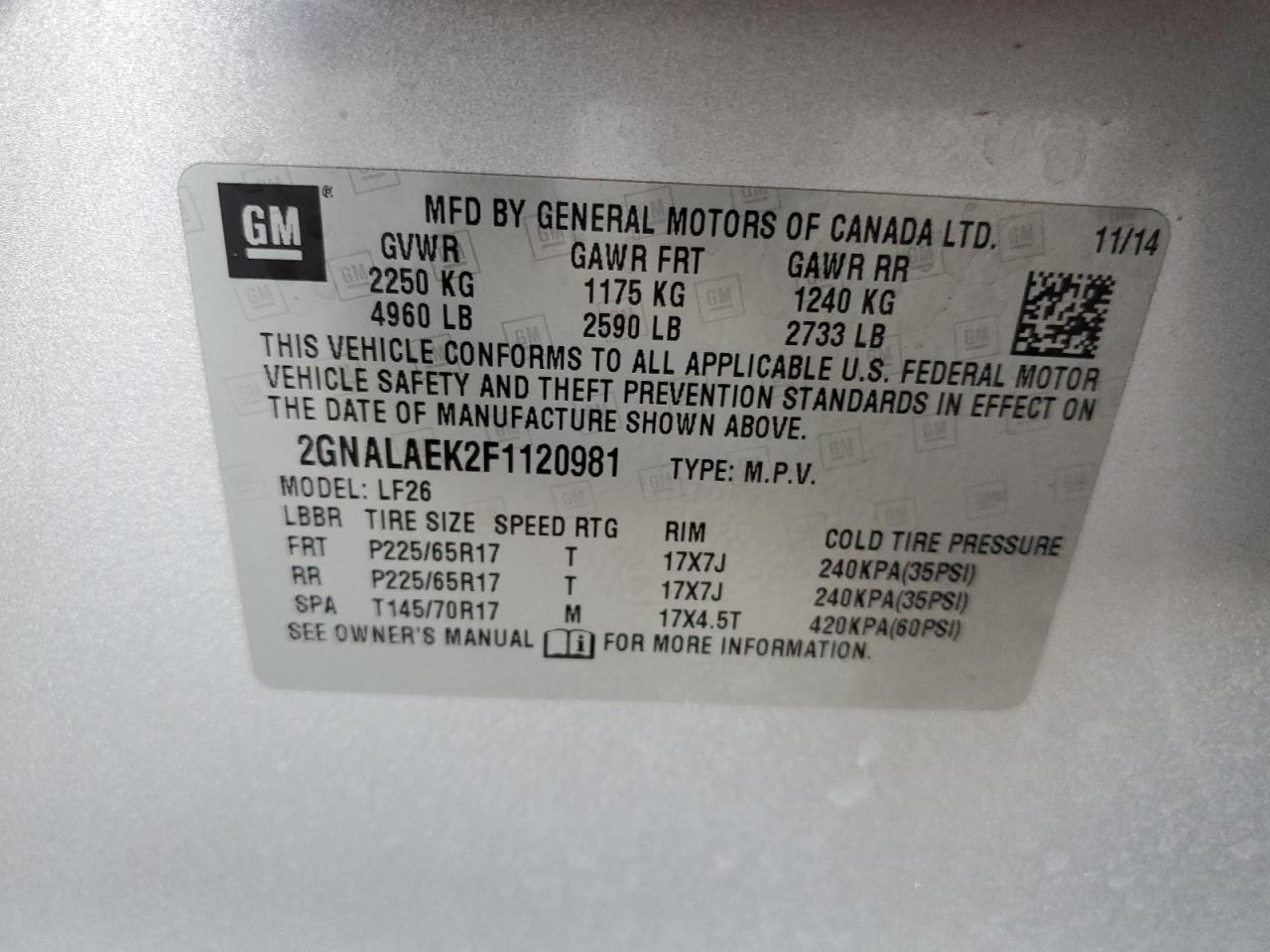 2015 Chevrolet Equinox - zdjęcie 12