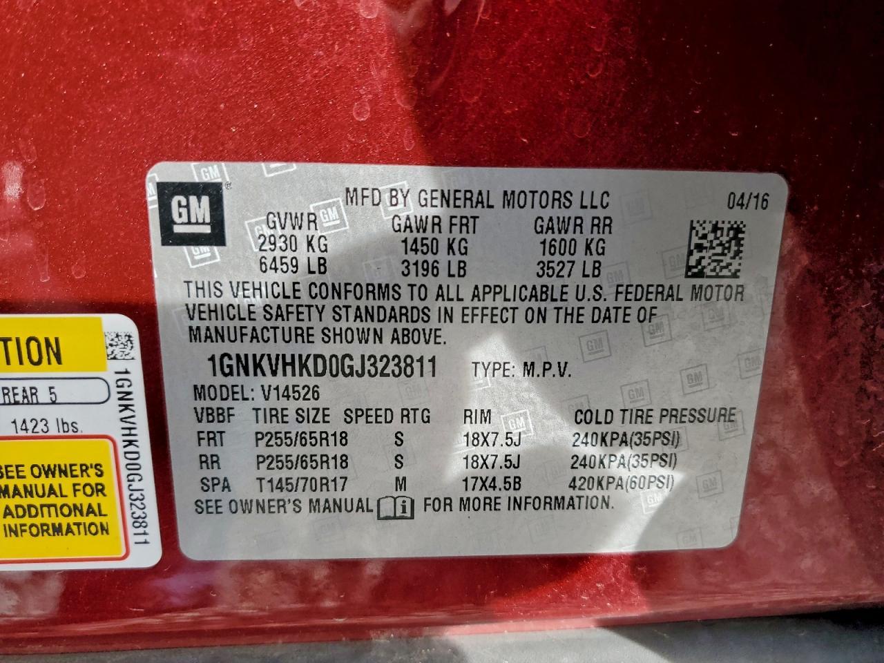 2016 Chevrolet Traverse Lt - zdjęcie 14