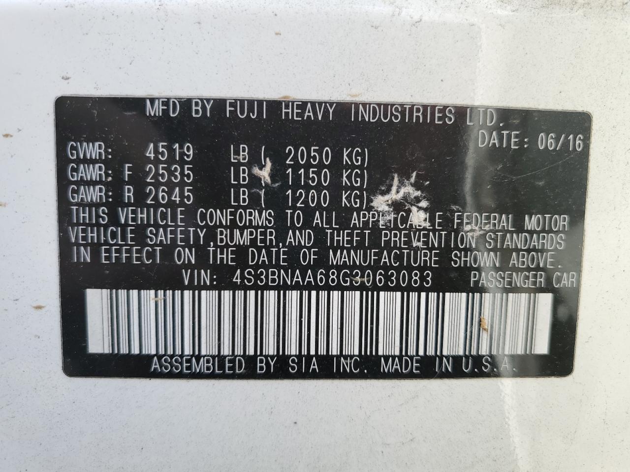 2016 Subaru Legacy 2.5I - zdjęcie 12