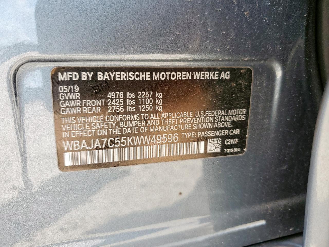 2019 BMW 530I xDrive Sport - zdjęcie 12
