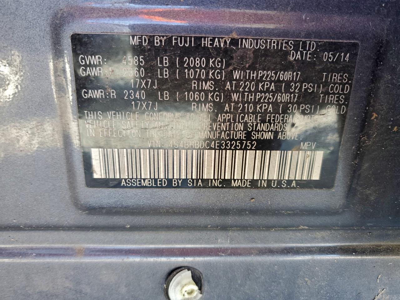 2014 Subaru Outback - zdjęcie 12