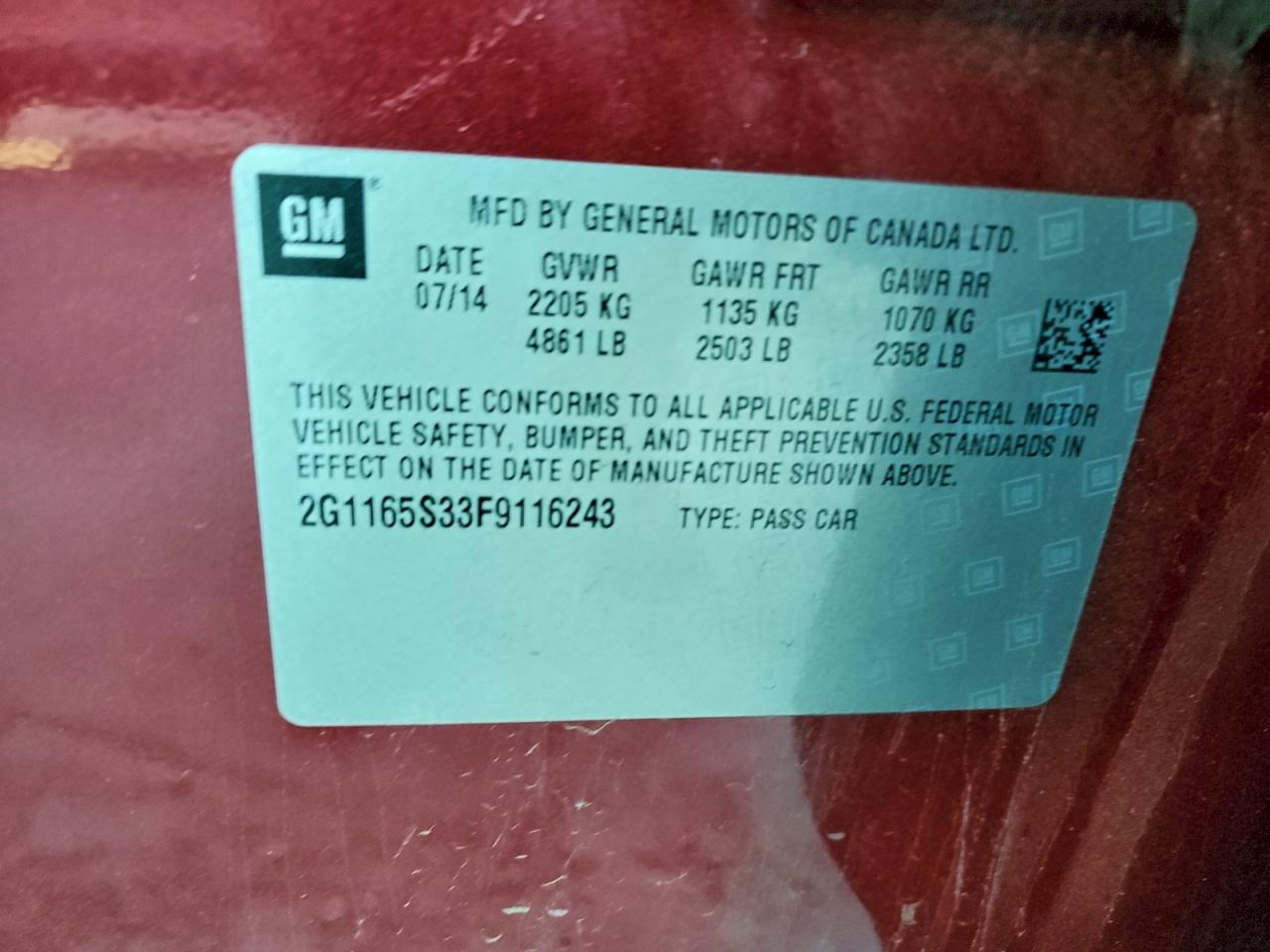 2015 Chevrolet Impala - zdjęcie 12