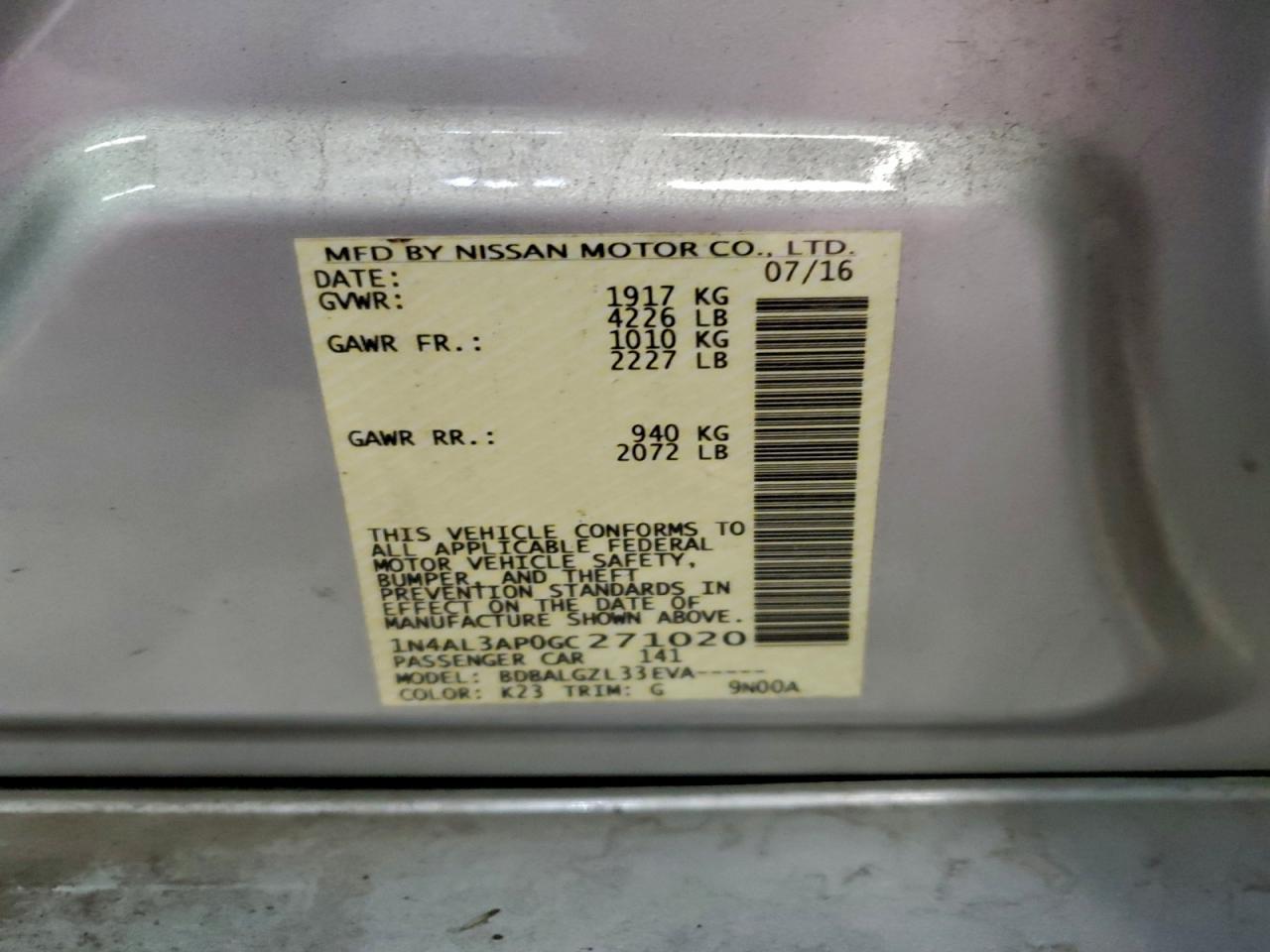 2016 Nissan Altima - zdjęcie 12