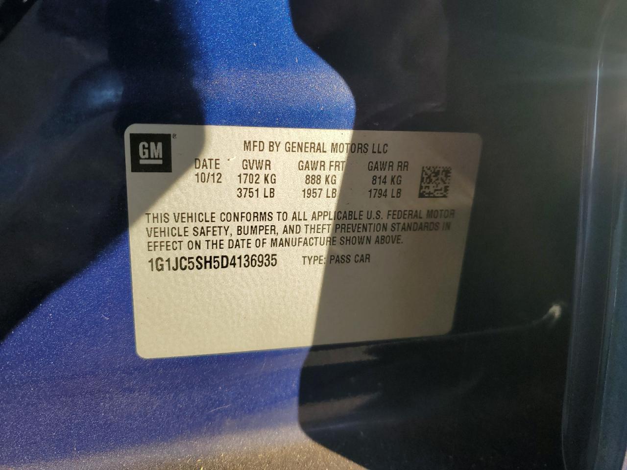 2013 Chevrolet Sonic - zdjęcie 12