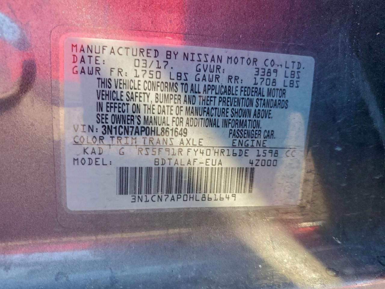 2017 Nissan Versa - zdjęcie 13