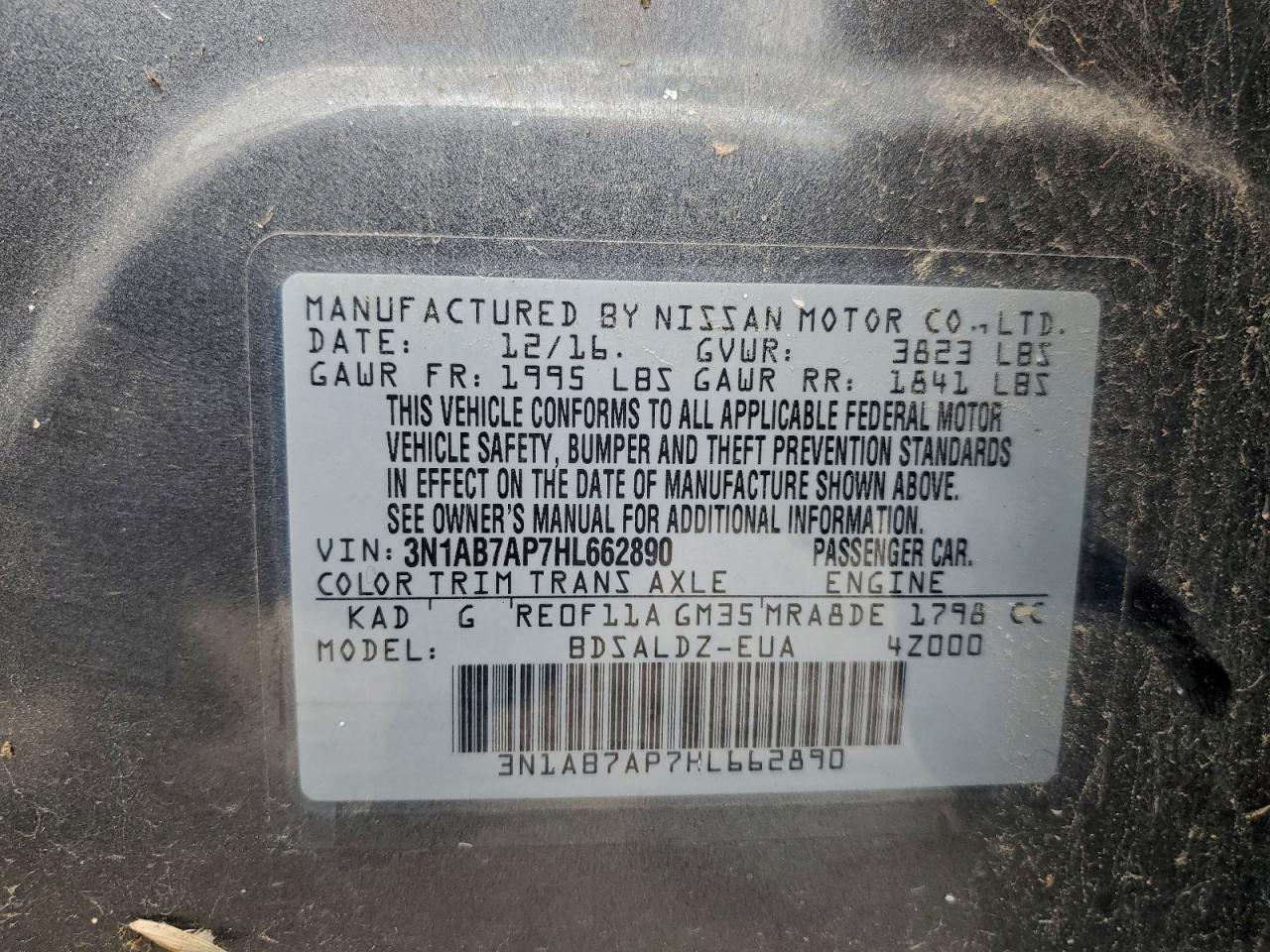 2017 Nissan Sentra S - zdjęcie 12