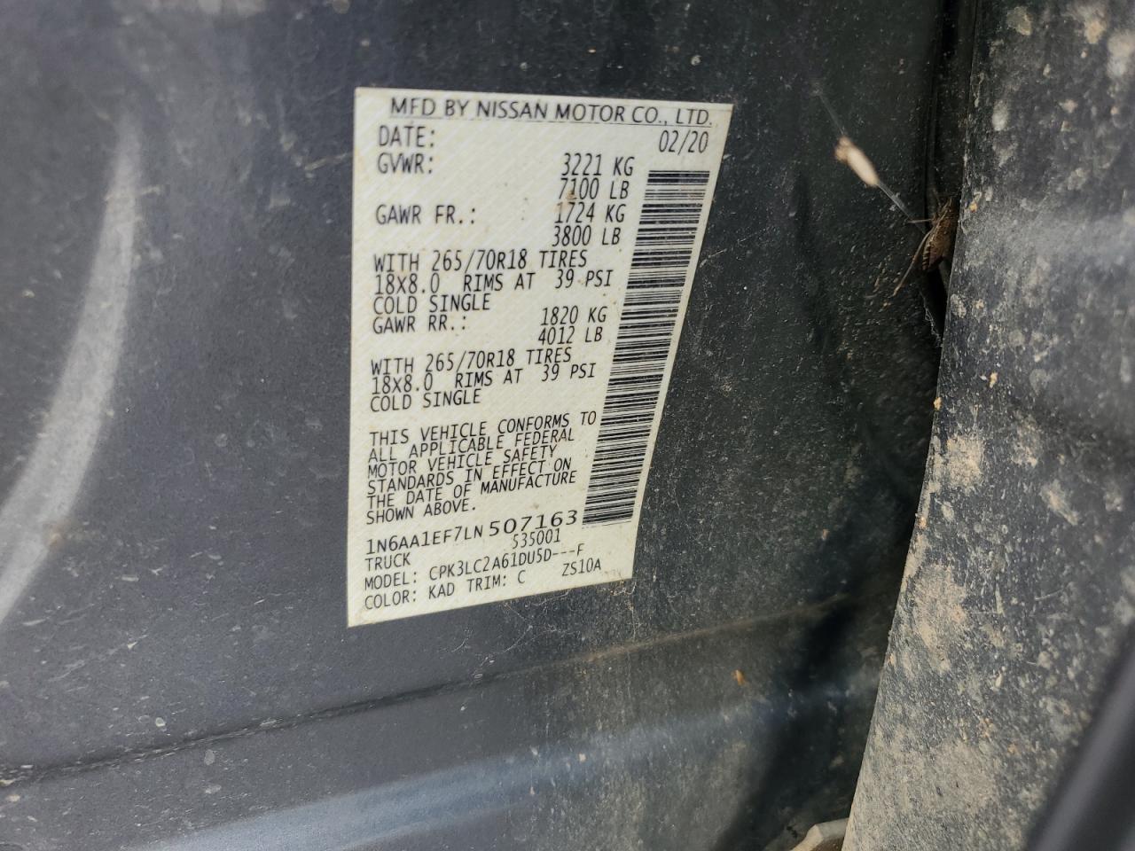 2020 Nissan Titan Sv 2Wd V8 Crew Cab 5.6L - zdjęcie 12