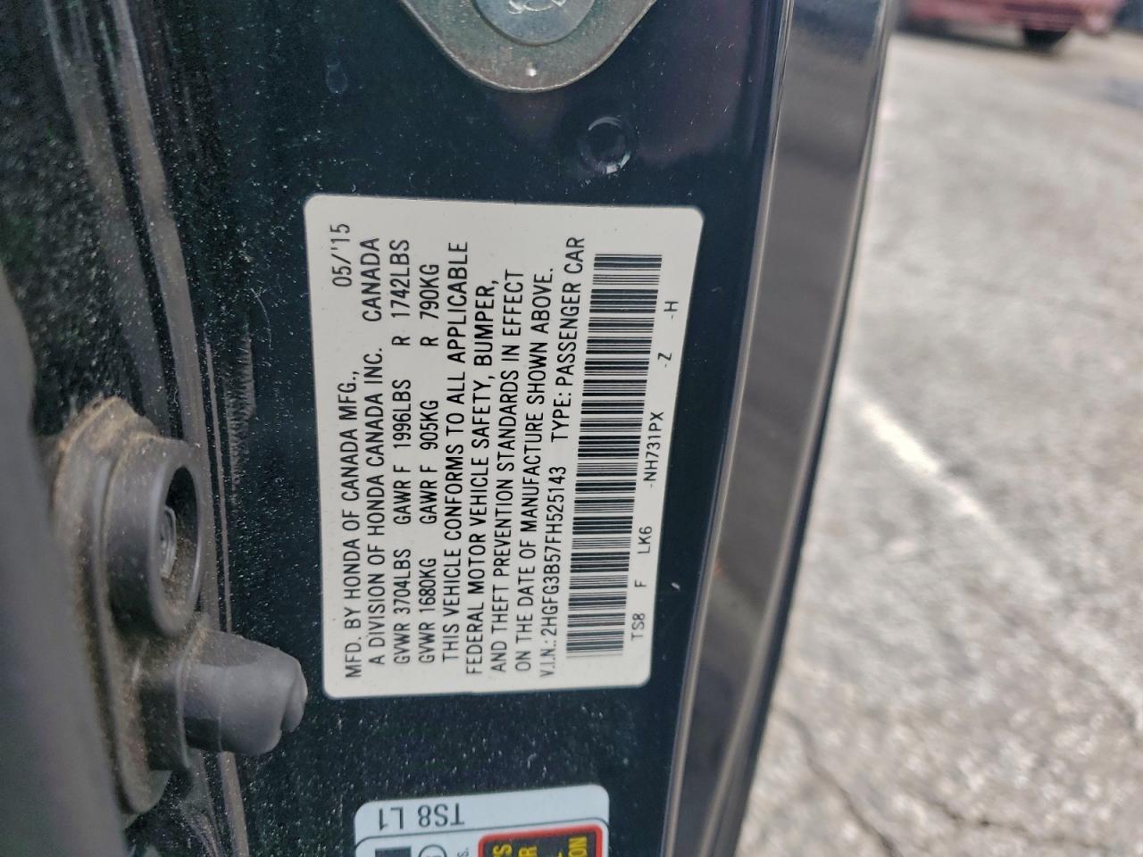 2015 Honda Civic Lx - zdjęcie 12