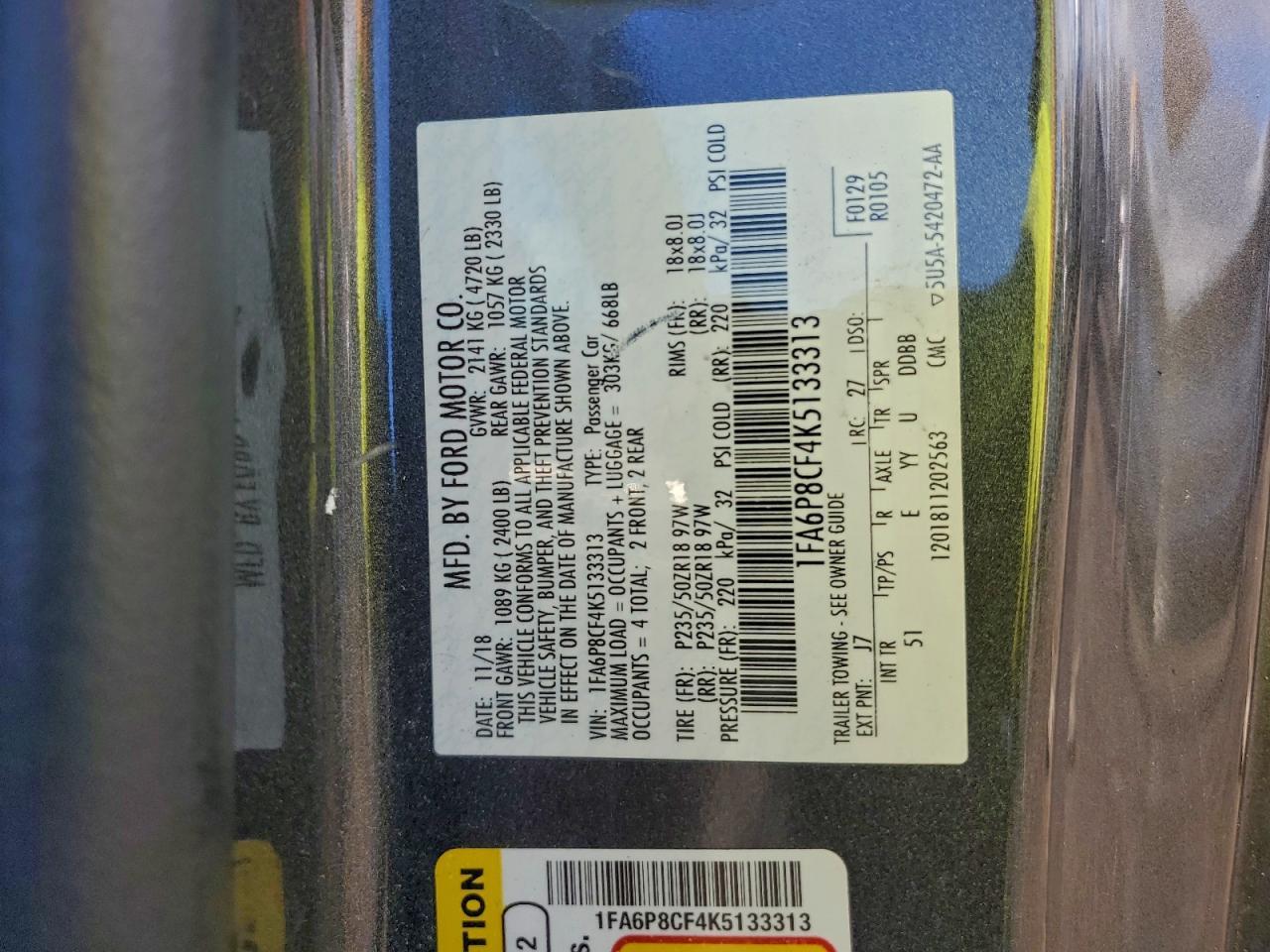 2019 Ford Mustang Gt - zdjęcie 12