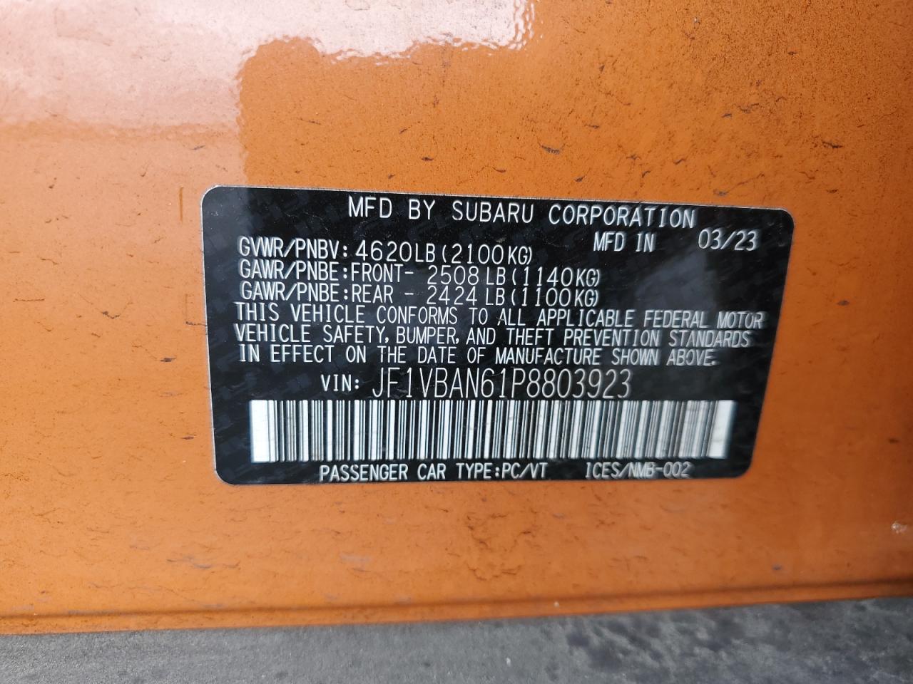 2023 Subaru Wrx Limited - zdjęcie 12