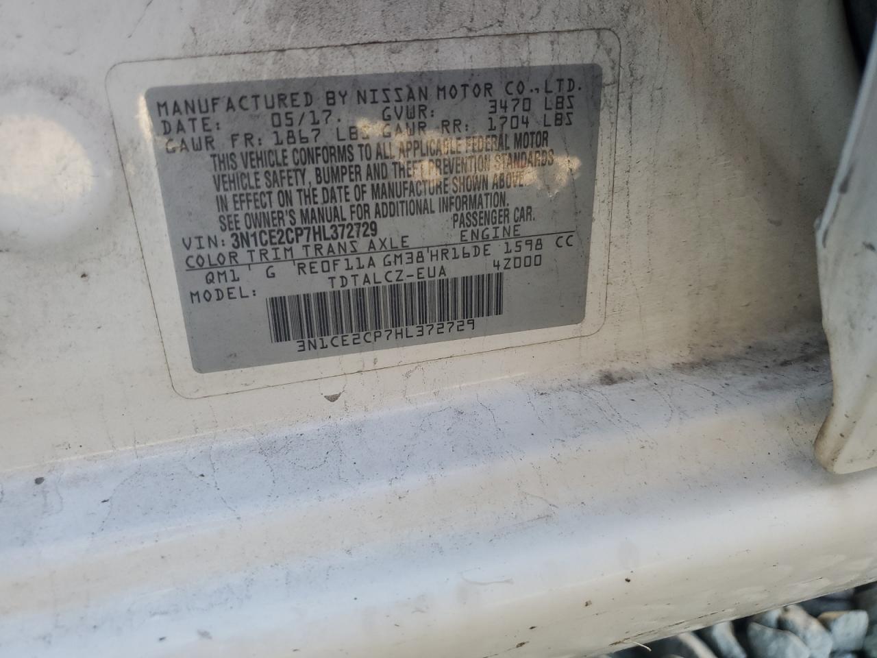 2017 Nissan Versa Note S - zdjęcie 12