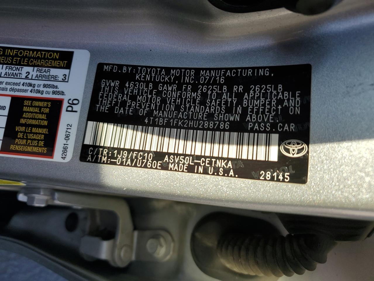 2017 Toyota Camry - zdjęcie 13