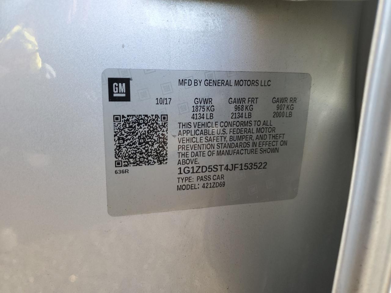 2018 Chevrolet Malibu Lt - zdjęcie 12