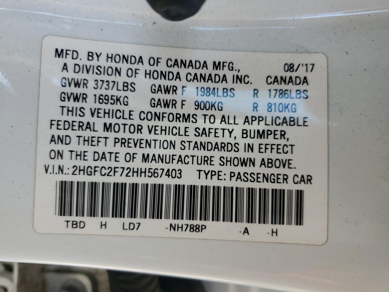 2017 Honda Civic - zdjęcie 12