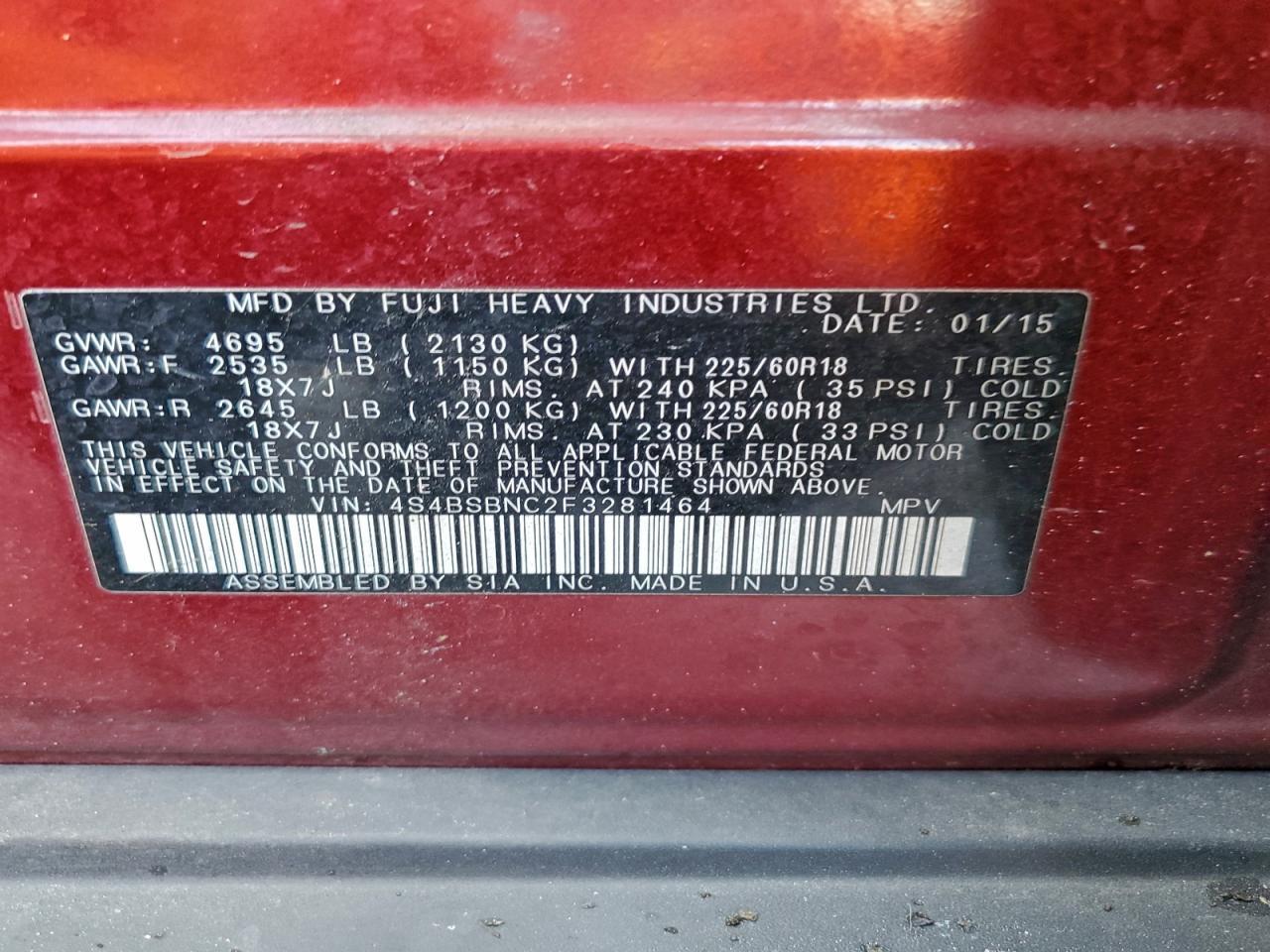 2015 Subaru Outback - zdjęcie 13