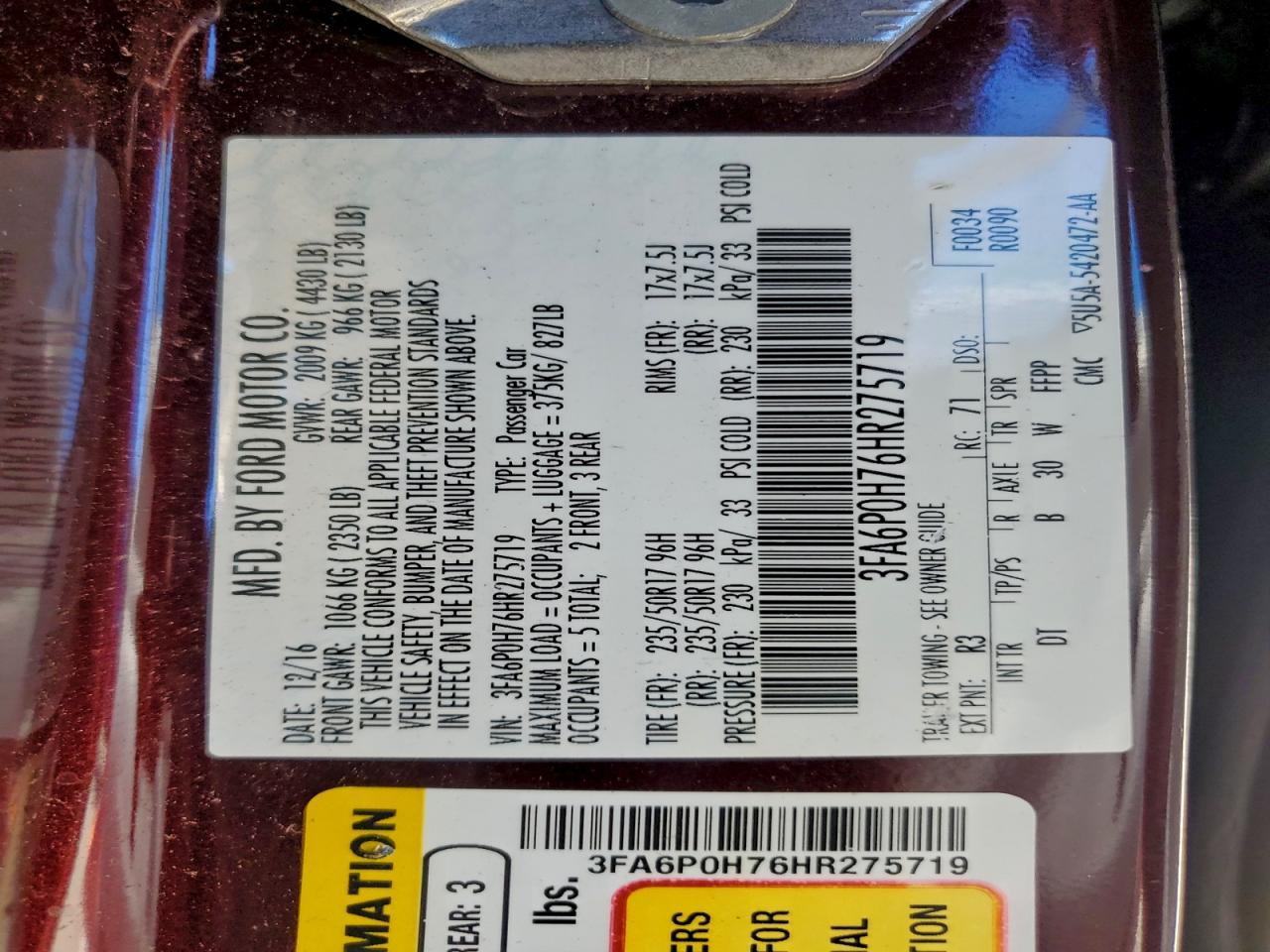 2017 Ford Fusion - zdjęcie 13