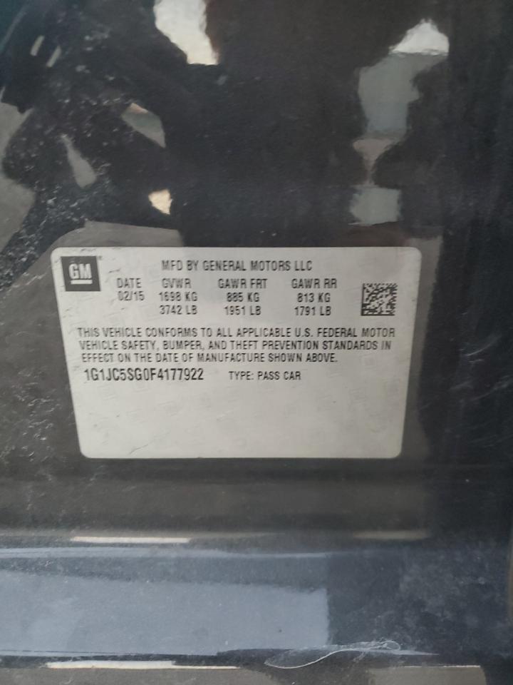 2015 Chevrolet Sonic - zdjęcie 12