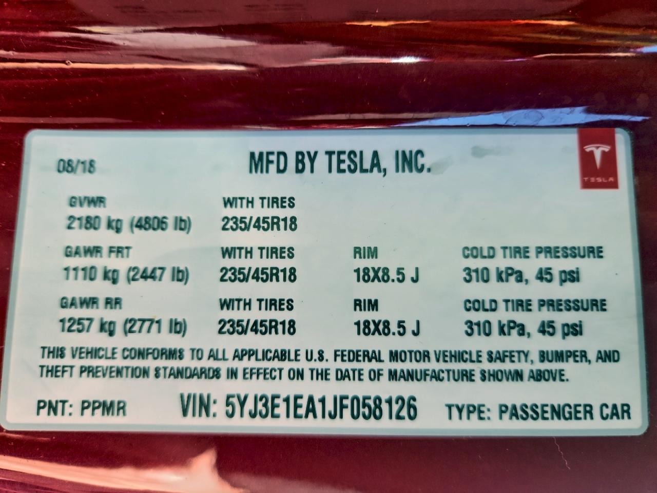 2018 Tesla Model 3 - zdjęcie 12