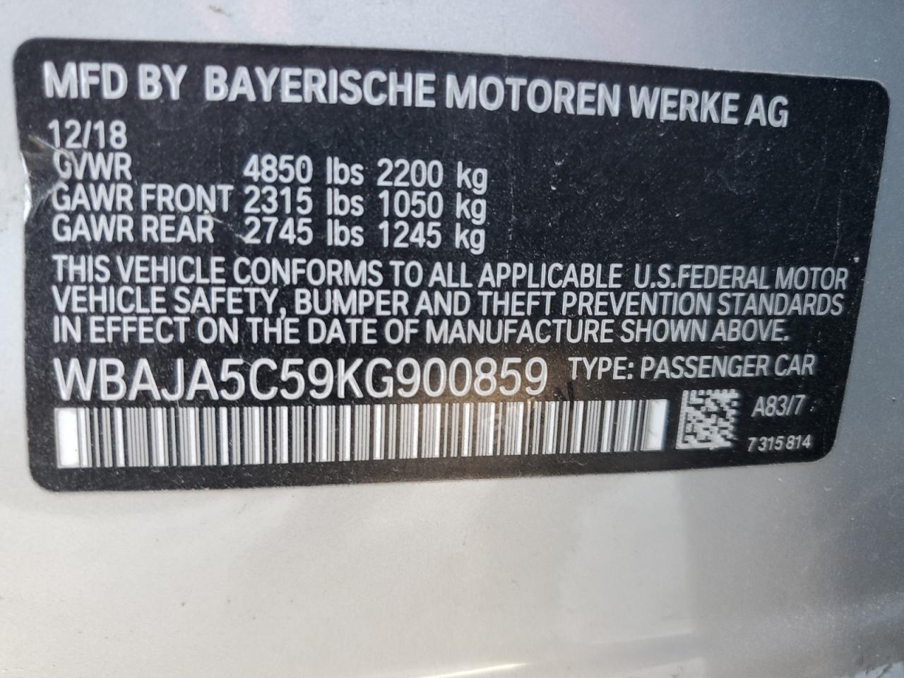 2019 BMW 530 I - zdjęcie 12
