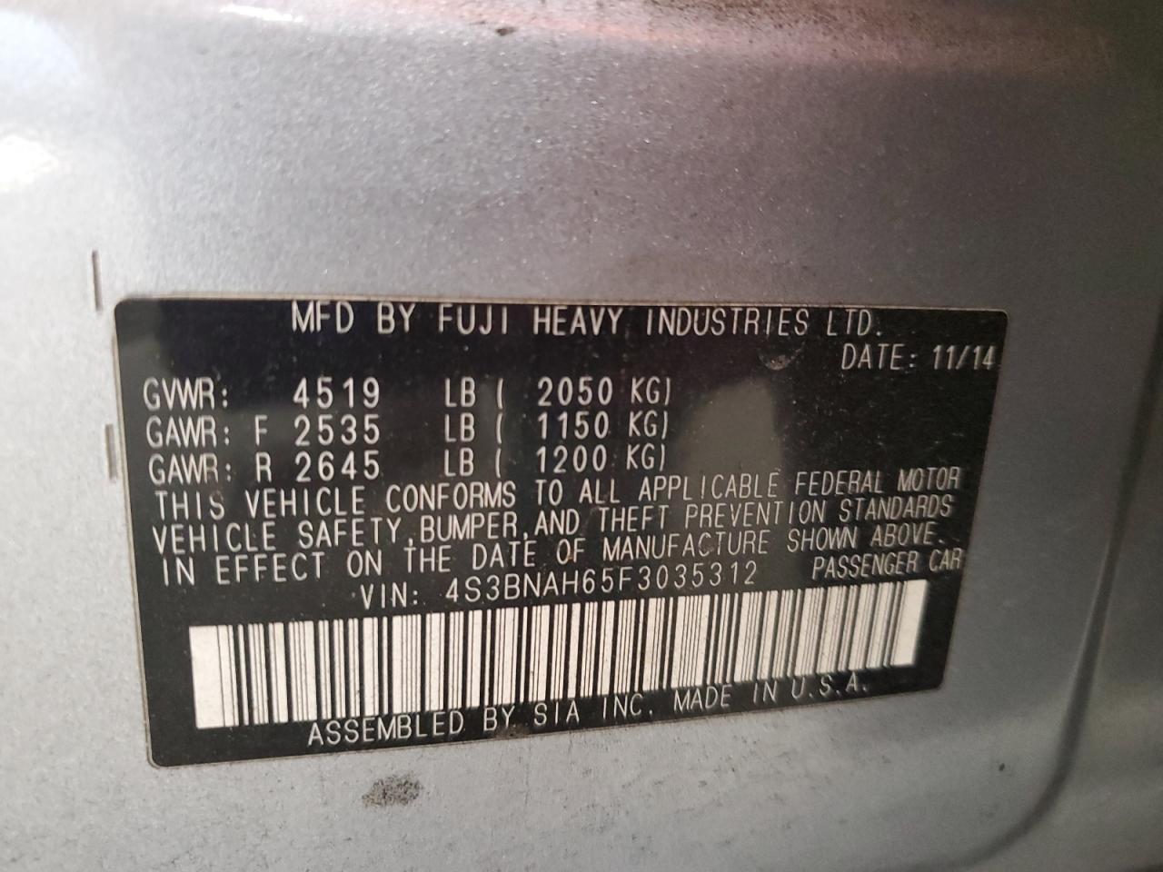 2015 Subaru Legacy - zdjęcie 12