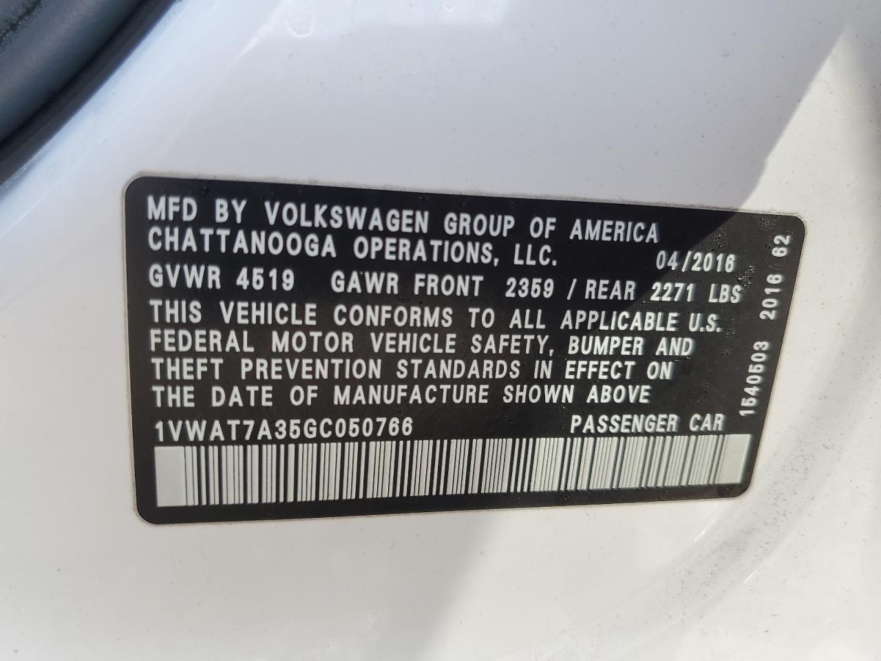 2016 Volkswagen Passat - zdjęcie 12