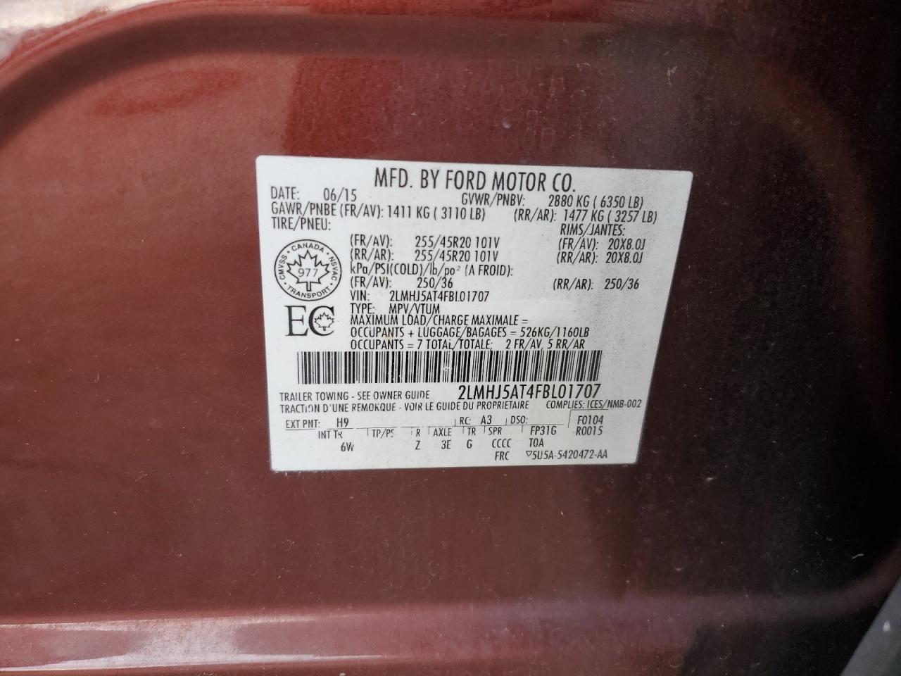 2015 Lincoln MKT - zdjęcie 13