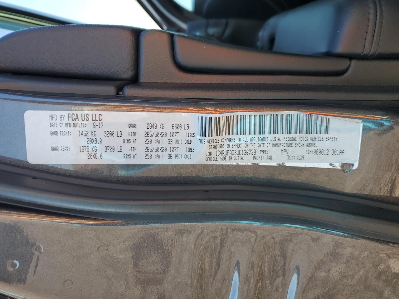 2018 Jeep Grand Cherokee Laredo - zdjęcie 13