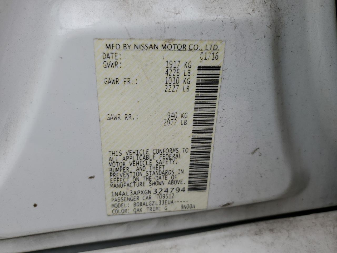 2016 Nissan Altima 2.5 - zdjęcie 13