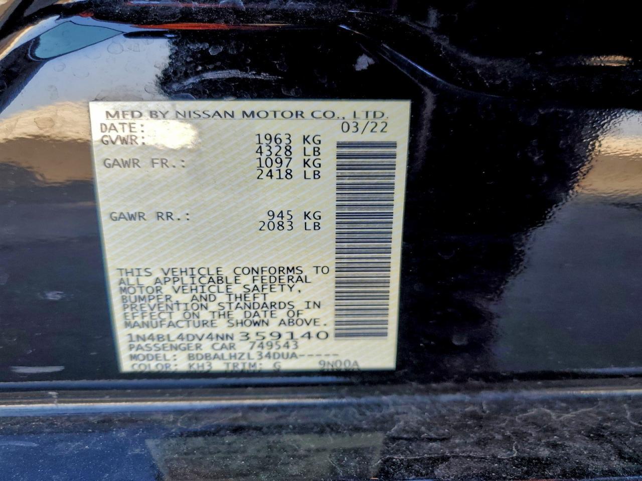 2022 Nissan Altima - zdjęcie 12