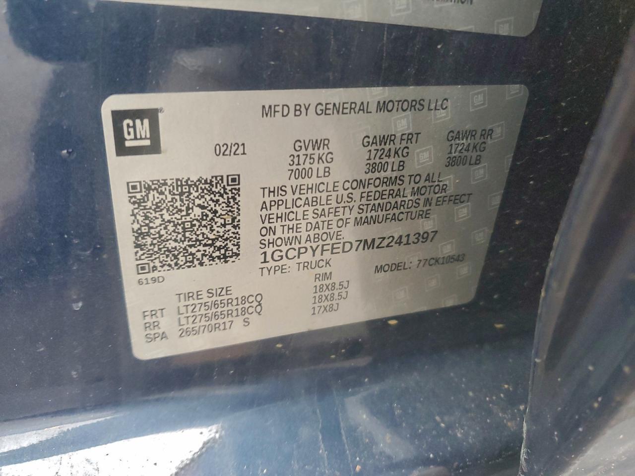 2021 Chevrolet Silverado K1500 Lt Trail Boss - zdjęcie 12