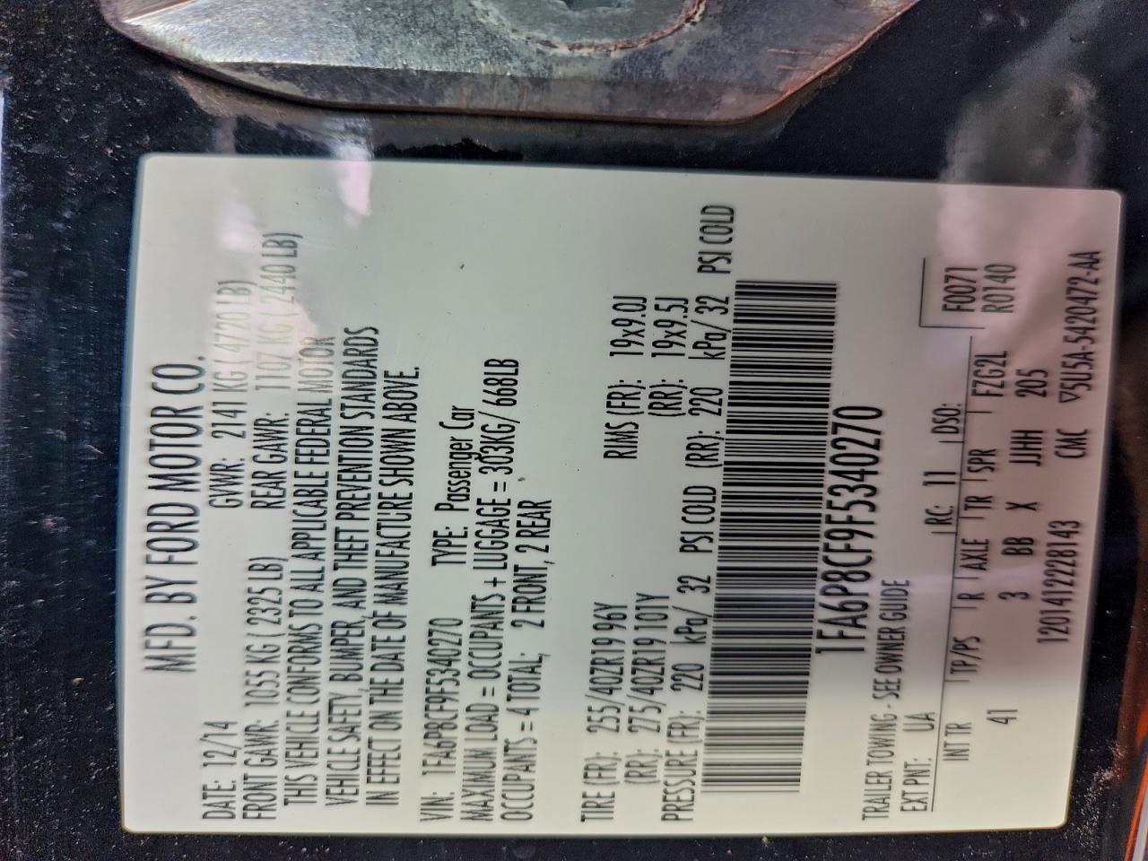 2015 Ford Mustang Gt - zdjęcie 12