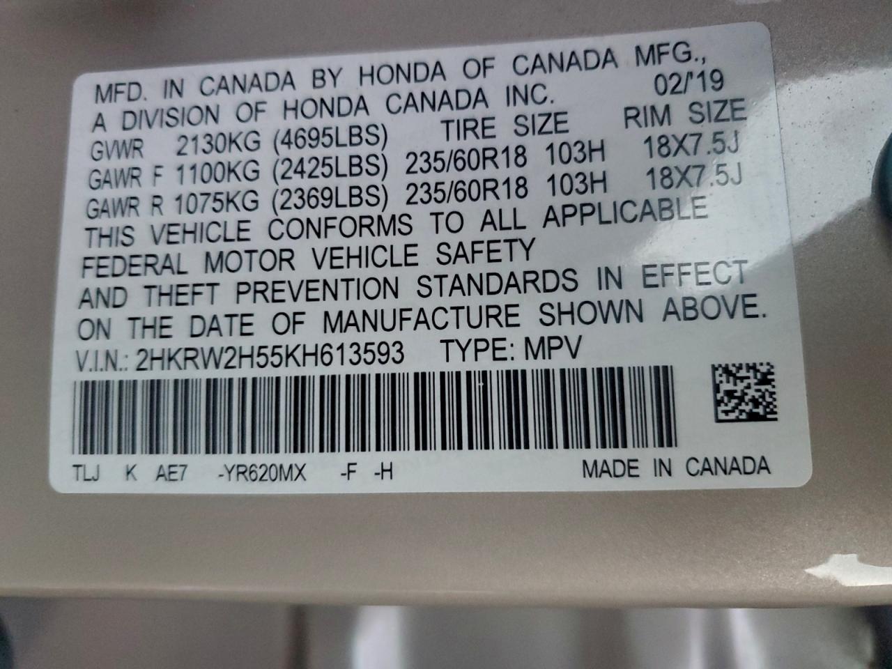 2019 Honda CR-V - zdjęcie 13