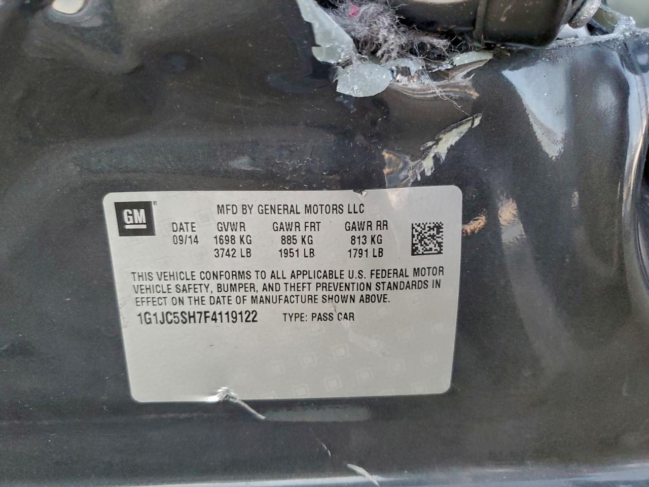 2015 Chevrolet Sonic Lt - zdjęcie 12