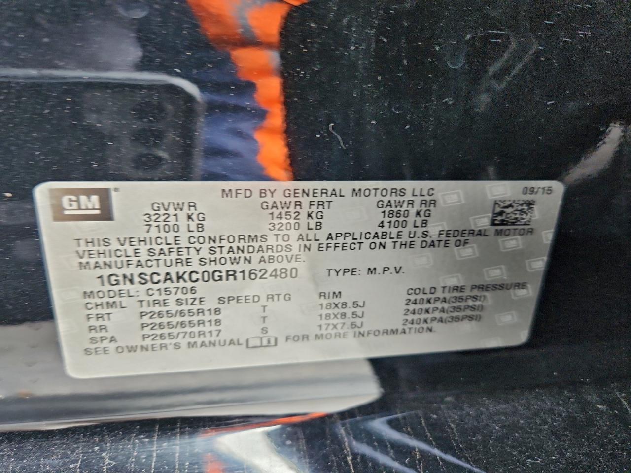 2016 Chevrolet Tahoe C1500 Ls - zdjęcie 12