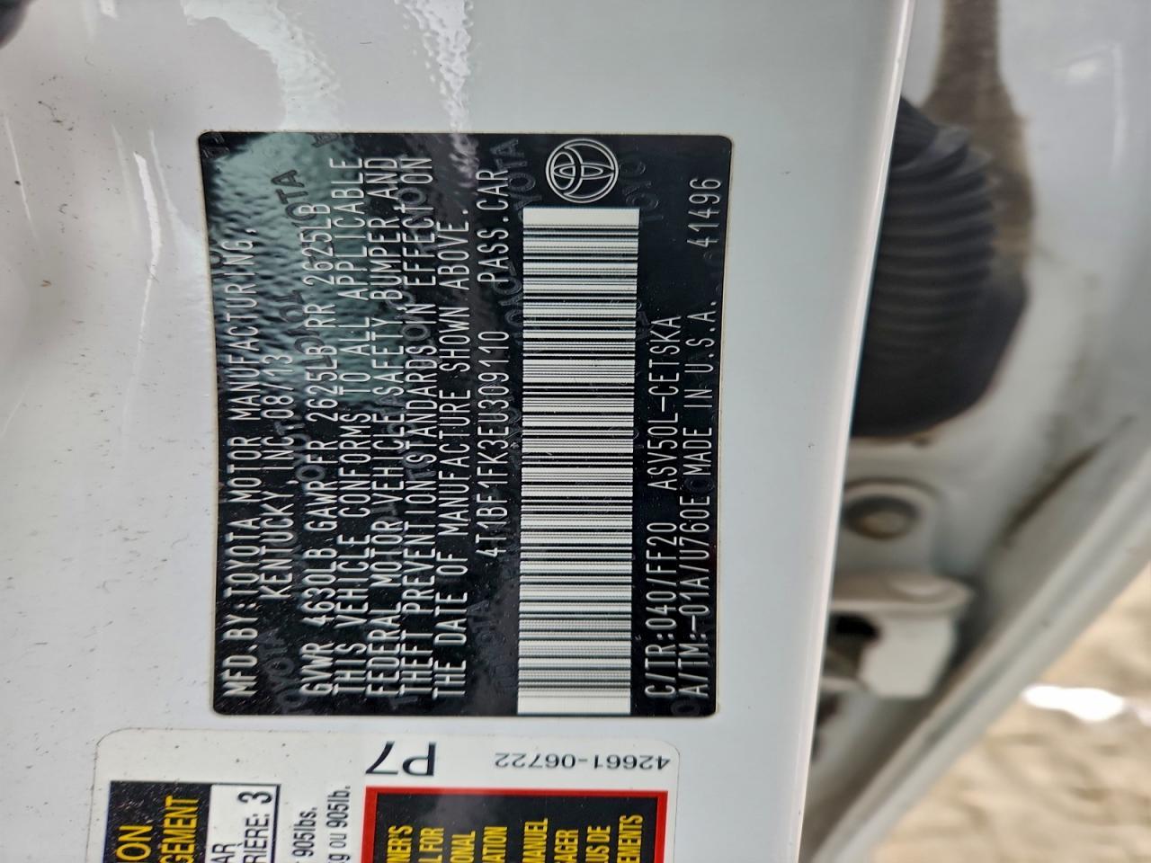 2014 Toyota Camry L - zdjęcie 12