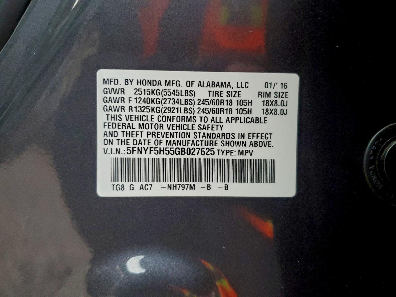 2016 Honda Pilot Exl - zdjęcie 14