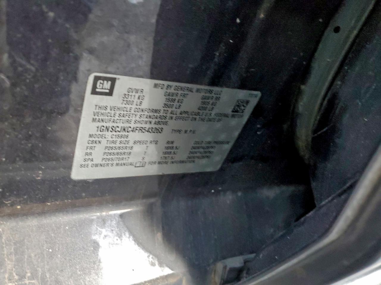 2015 Chevrolet Suburban C1500 Lt - zdjęcie 12