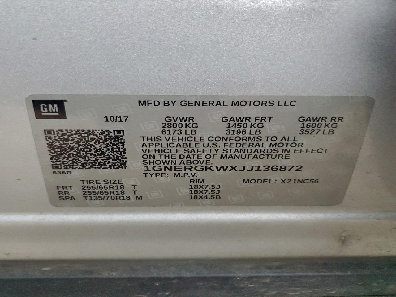 2018 Chevrolet Traverse Lt - zdjęcie 13