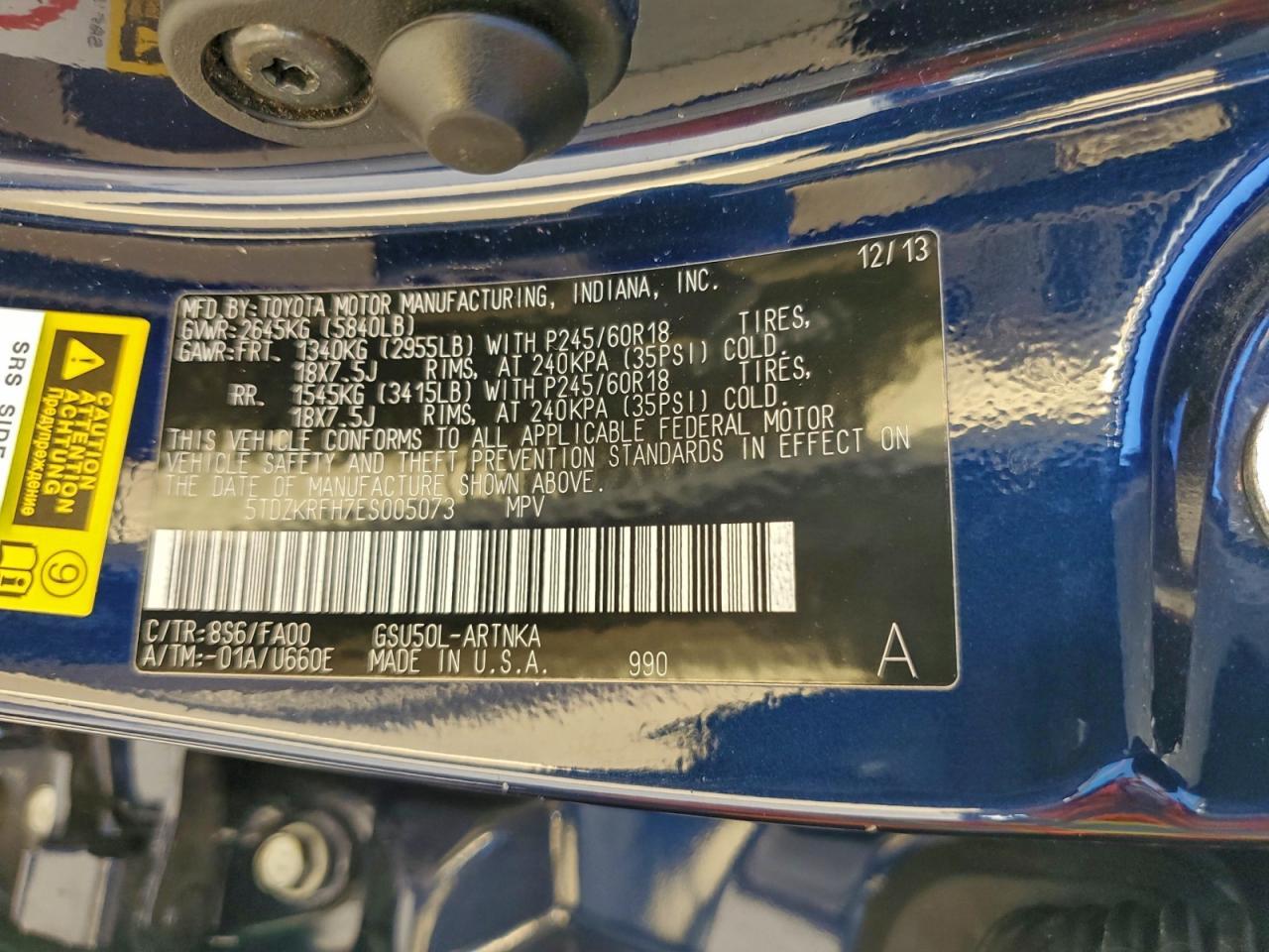 2014 Toyota Highlander Le - zdjęcie 13